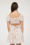 Floral Corset Detail Back Mini Dress | White