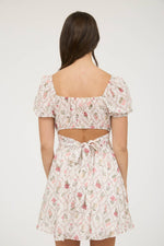 Floral Corset Detail Back Mini Dress | White