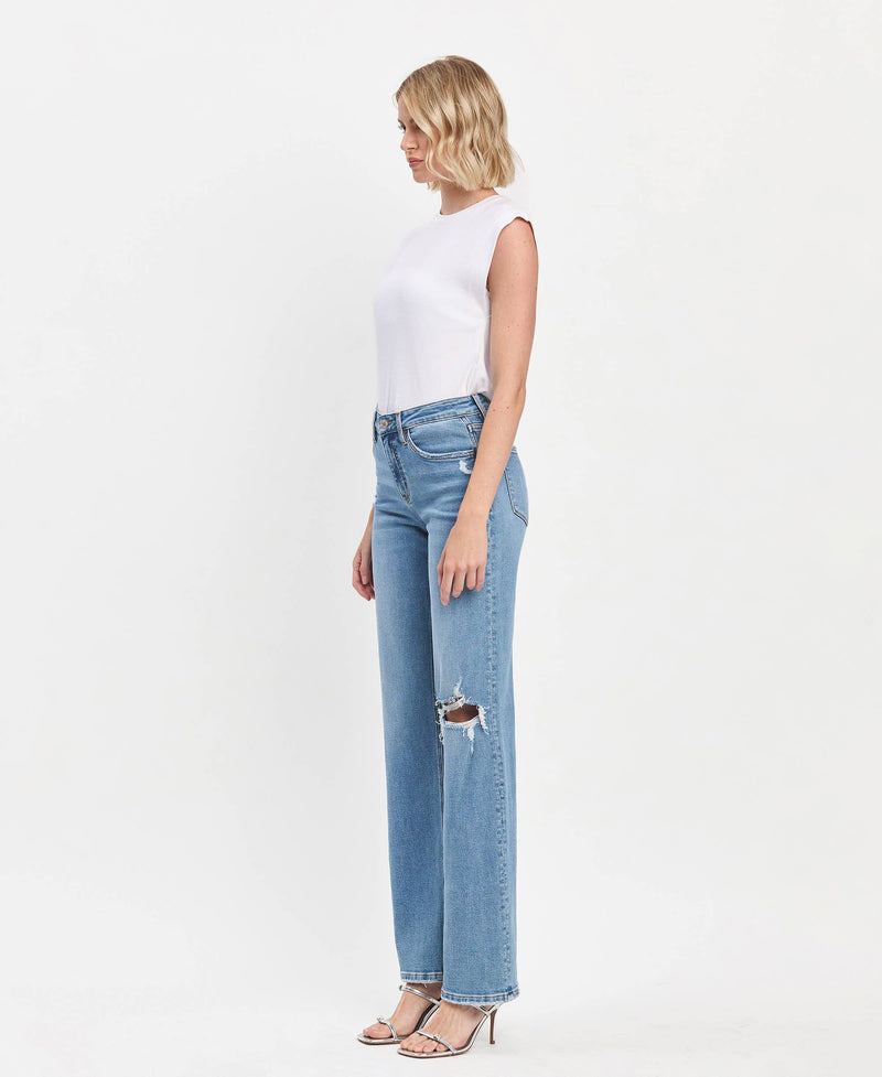 The Tara High Rise Slim Wide Leg Jeans