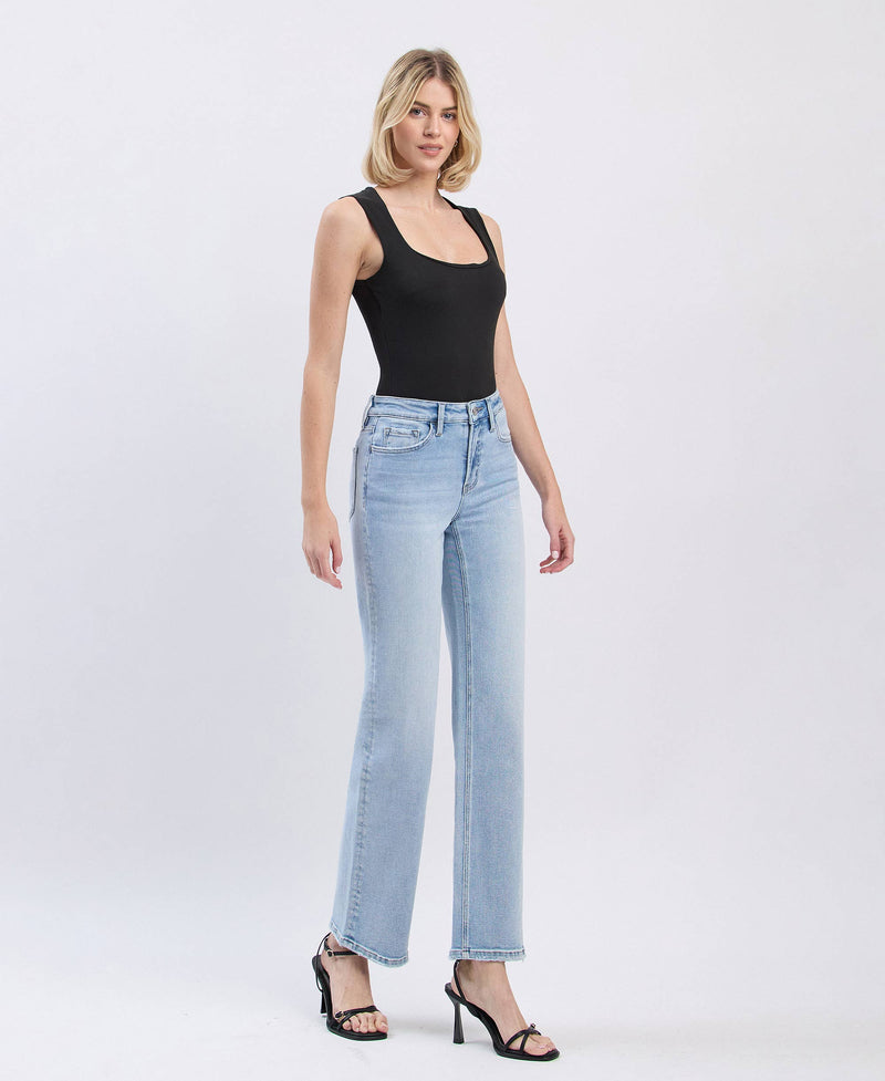 The Abby High Rise Slim Wide Leg Jeans