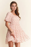 Curvy Floral Ditsy Print Mini Dress