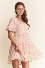 Curvy Floral Ditsy Print Mini Dress