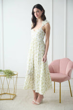 Floral Wrap Ruffle Detail Sleeveless Maxi Dress | Ivory