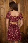 Floral Corset Detail Back Mini Dress | White