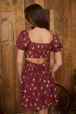 Floral Corset Detail Back Mini Dress | White