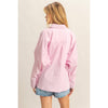 Long Sleeve Poplin Oversized Shirt | Pink