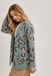 Button Up Cheetah Cardigan | Oatmeal