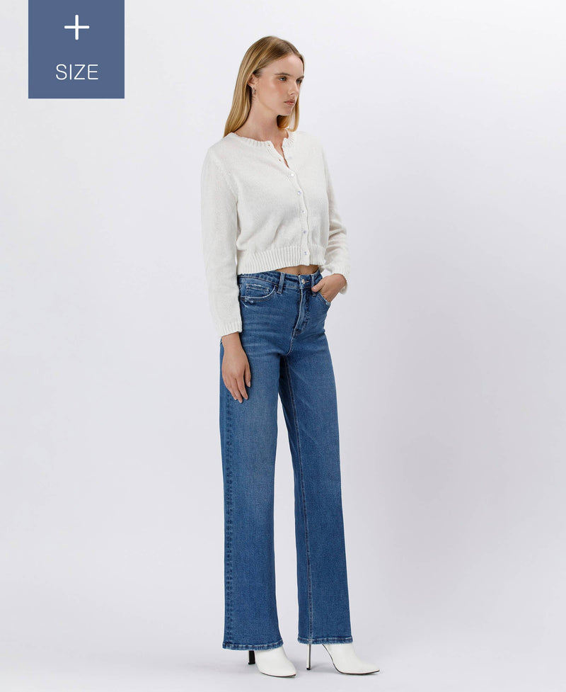 The Curvy Lauren Super High Rise Tummy Control Wide Leg Jean