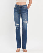 The Erika High Rise Raw Hem Bootcut Jean