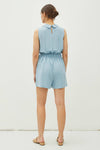 Collar Wrap-tie Romper | Skylight