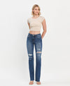 The Erika High Rise Raw Hem Bootcut Jean