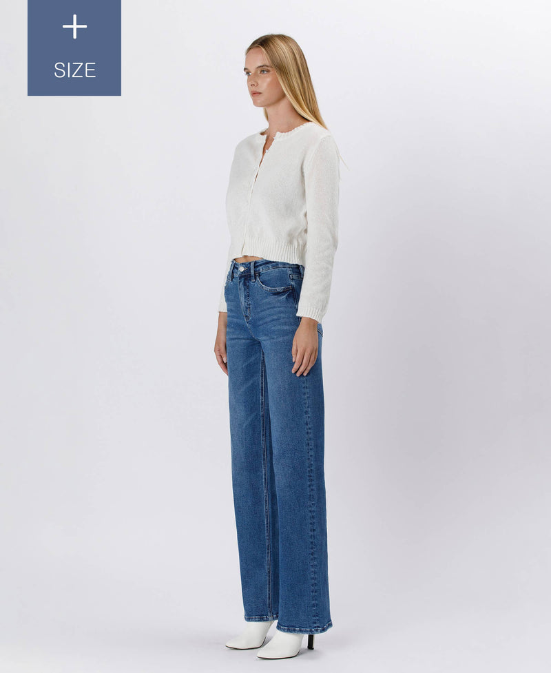 The Curvy Lauren Super High Rise Tummy Control Wide Leg Jean