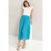Pleated High-Waist Mesh Skirt | Turquoise