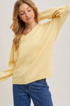 V-Neck Soft Knit Sweater Pullover | Lemonade