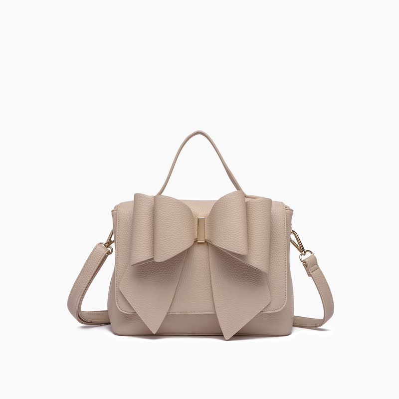 Eva Double Bow Crossbody | Light Beige