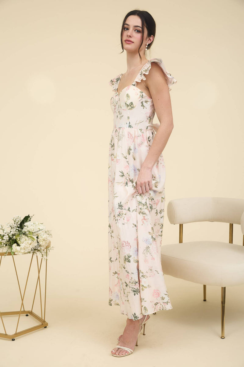 Elizabeth Sweetheart Corset Maxi Dress | Blush