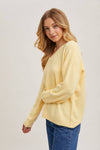 V-Neck Soft Knit Sweater Pullover | Lemonade