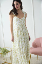 Floral Wrap Ruffle Detail Sleeveless Maxi Dress | Ivory