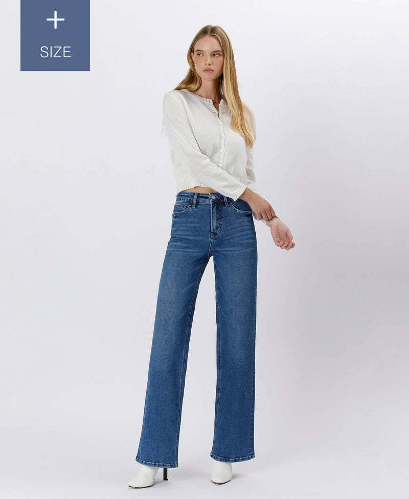 The Curvy Lauren Super High Rise Tummy Control Wide Leg Jean