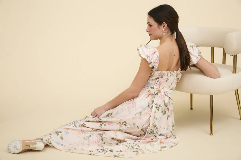 Elizabeth Sweetheart Corset Maxi Dress | Blush