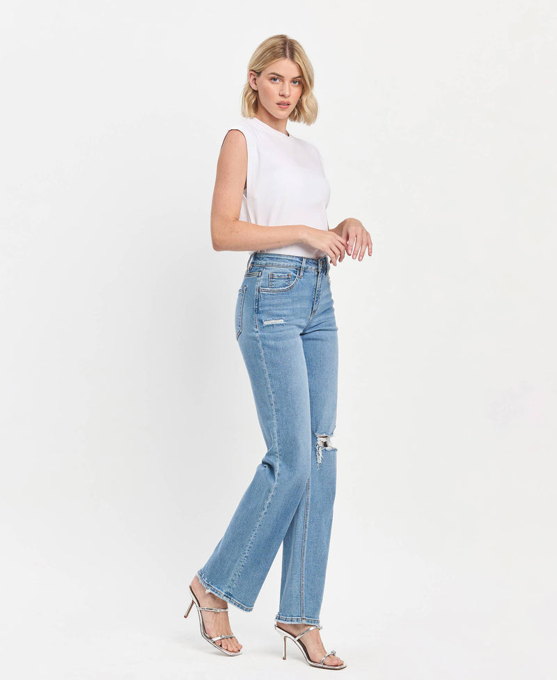 The Tara High Rise Slim Wide Leg Jeans