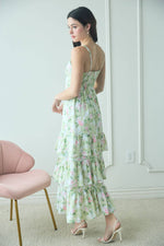 Floral Tiered Ruffle Midi Dress | Mint