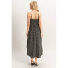 Ditsy Floral Print Sleeveless Midi Dress | Black