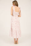 Floral Tie Strap Ruched Detail Maxi Dress | Pink