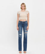 The Erika High Rise Raw Hem Bootcut Jean