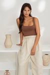 Reversible Cropped Square Neck Tank | Chocolate