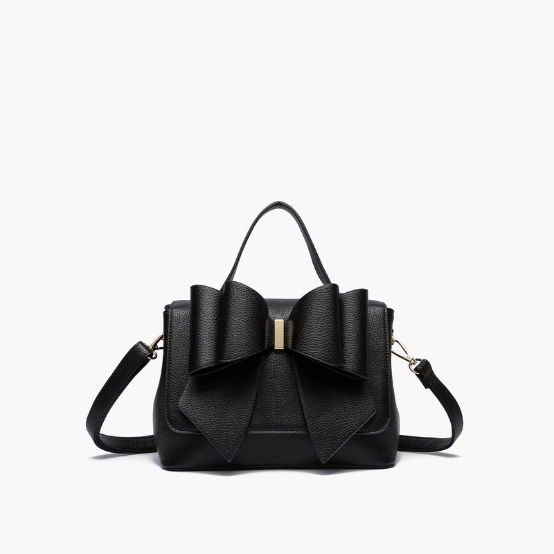 Eva Double Bow Crossbody | Black