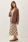 Chunky Cable Knit Cardigan | Chocolate
