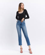 The Tori High Rise Cuffed Crop Slim Straight Jean