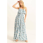 Floral Print Spaghetti Strap Jumpsuit | Blue