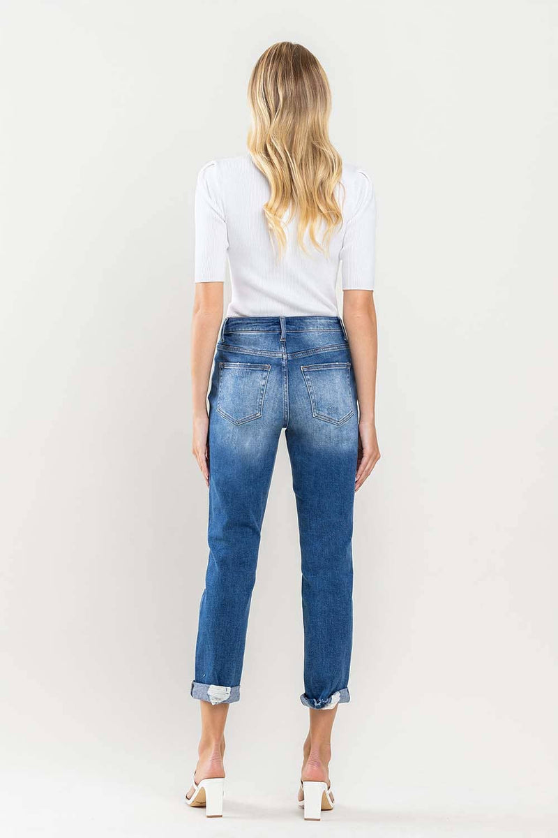 The Skeeter High Rise Distressed Boyfriend Jean