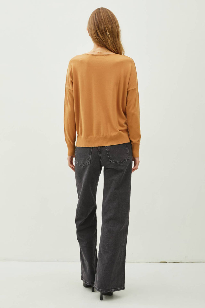 Center Front Seam Sweater | Golden Rod