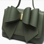 Eva Double Bow Crossbody | Dark Olive