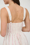 Floral Stripe Button Detail Maxi Dress | Pink