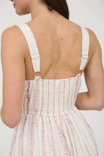 Floral Stripe Button Detail Maxi Dress | Pink