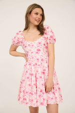 Floral Open Back Mini Dress | Pink