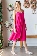 Curvy Solid Midi Dress | Dk Sage