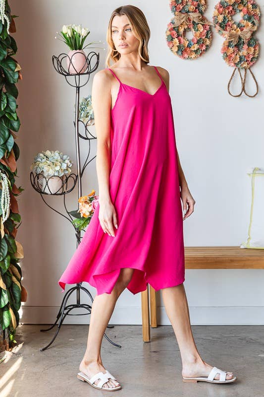 Curvy Solid Midi Dress | Dk Sage