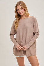 Flowy Boatneck Dolman Tunic | Latte