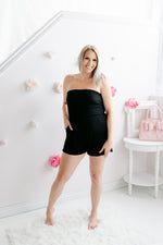 Smocked Strapless Romper | Black - MNR Beauty Boutique