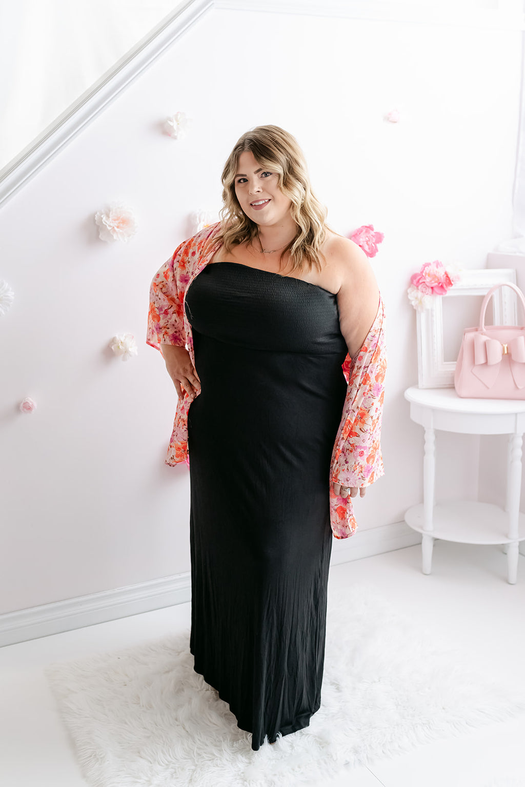 Curvy Coral Everyday Kimono - MNR Beauty Boutique