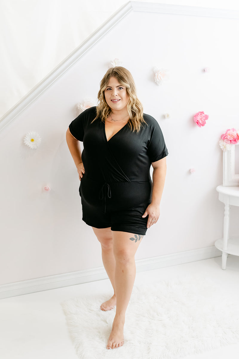 Curvy Classic Summer Romper | Black - MNR Beauty Boutique