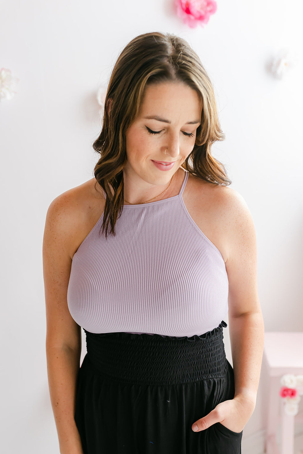Cami Ribbed Crossback Cropped Tank | Dusty Lavender - MNR Beauty Boutique