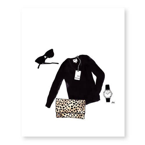 Leopard Clutch Flat Lay Art Print - MNR Beauty Boutique