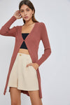 Ribbed Duster Cardigan | Terracotta