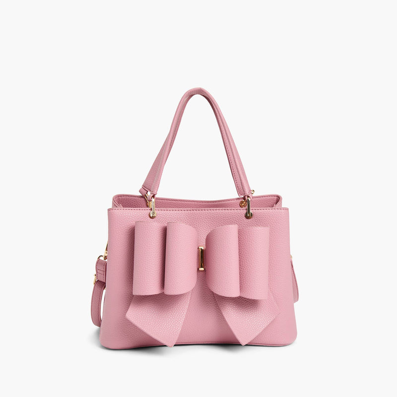 Jenna Bowtie Satchel Handbag | Rose Pink